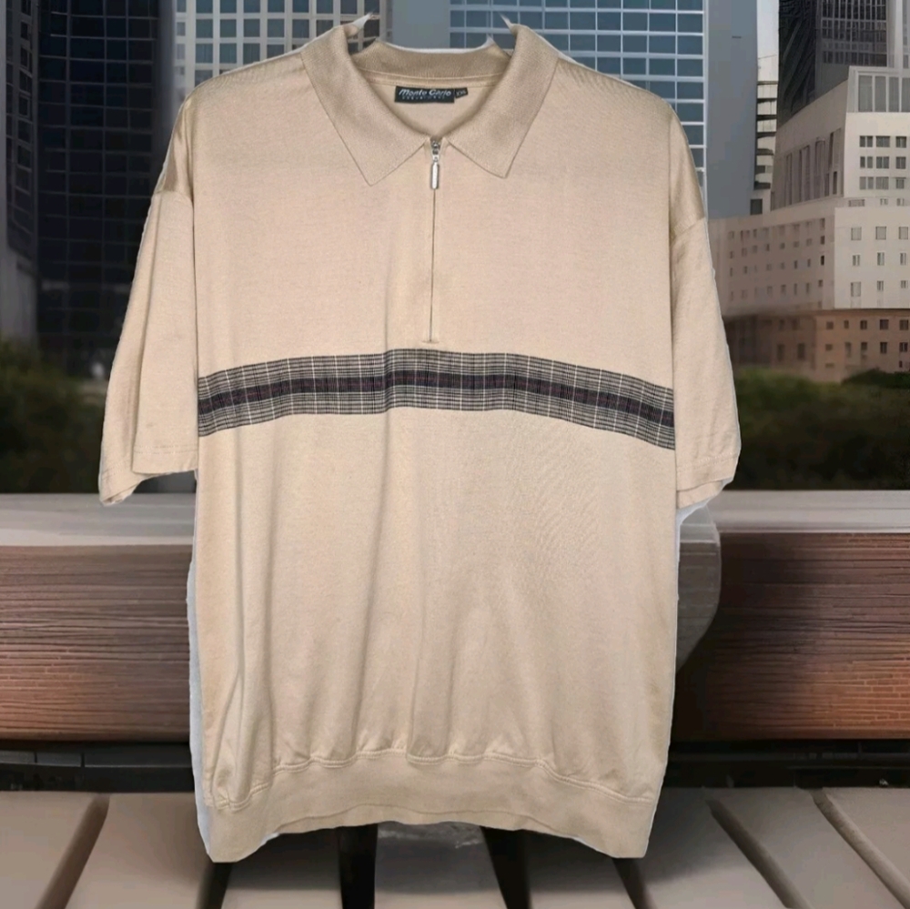 Men's 2XL Made in Europe Retro Pullover Tan Rockabilly Hipster Popover